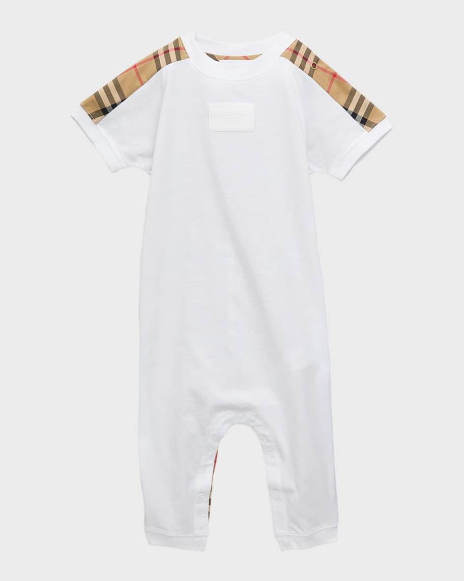 Burberry Boy's Lennox Double Sided Check-Print Playsuit, Size 3M-18M | Neiman Marcus