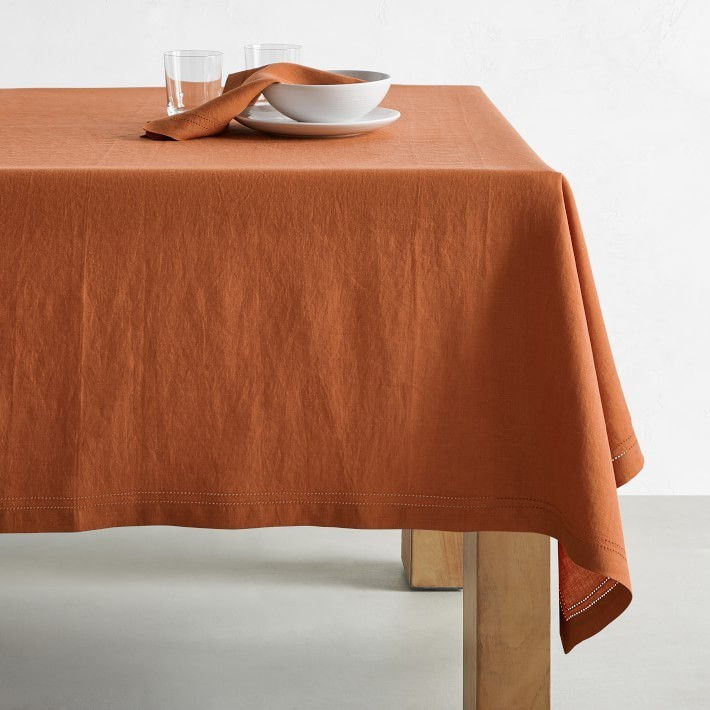 Linen Double Hemstitch Tablecloth | Williams-Sonoma