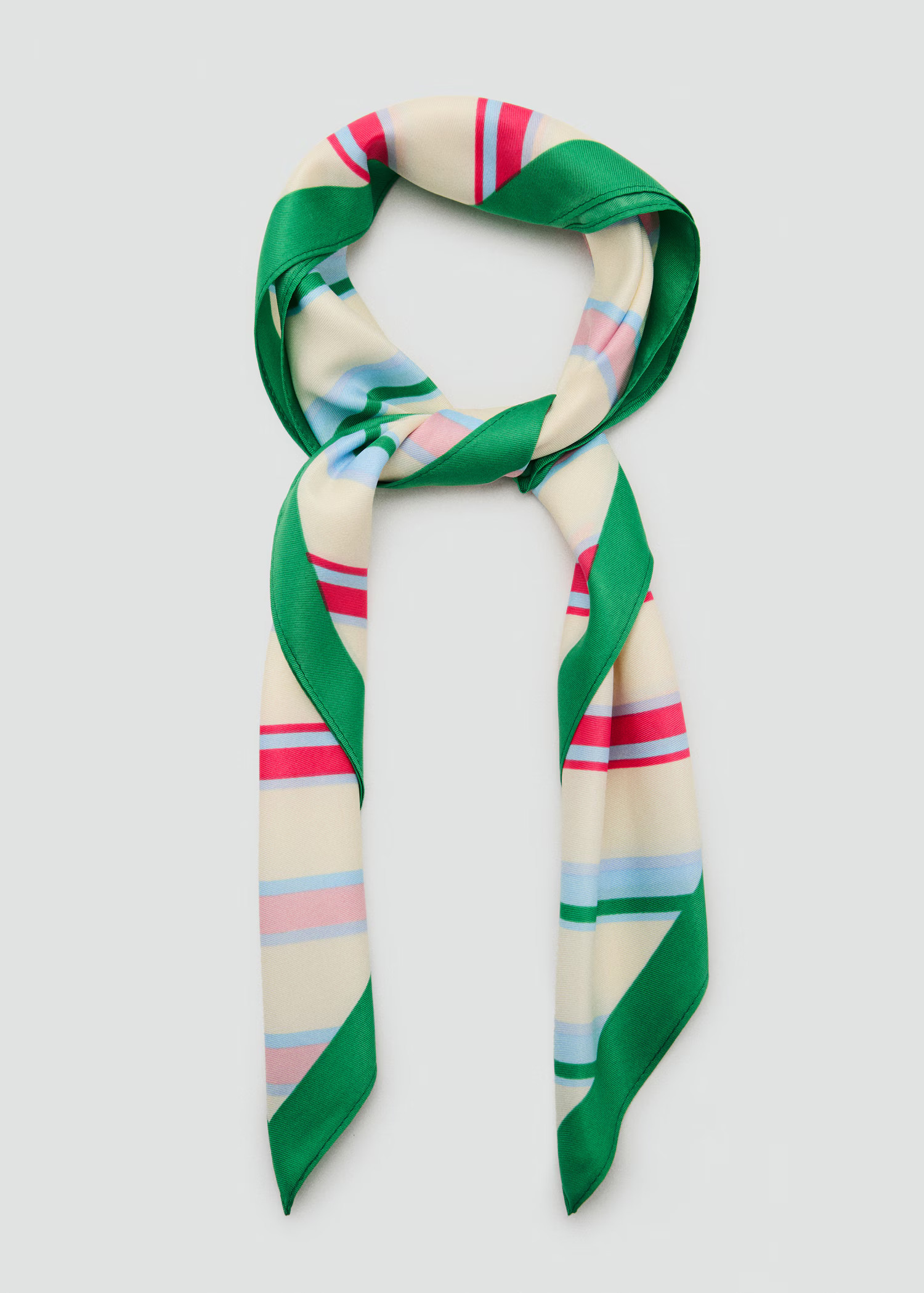 Combined striped printed scarf - Women | MANGO United Kingdom | MANGO (UK)