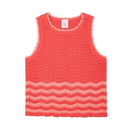 Wonder Nation Girls Crochet Sweater Tank Sizes 4-18 & Plus | Walmart (US)