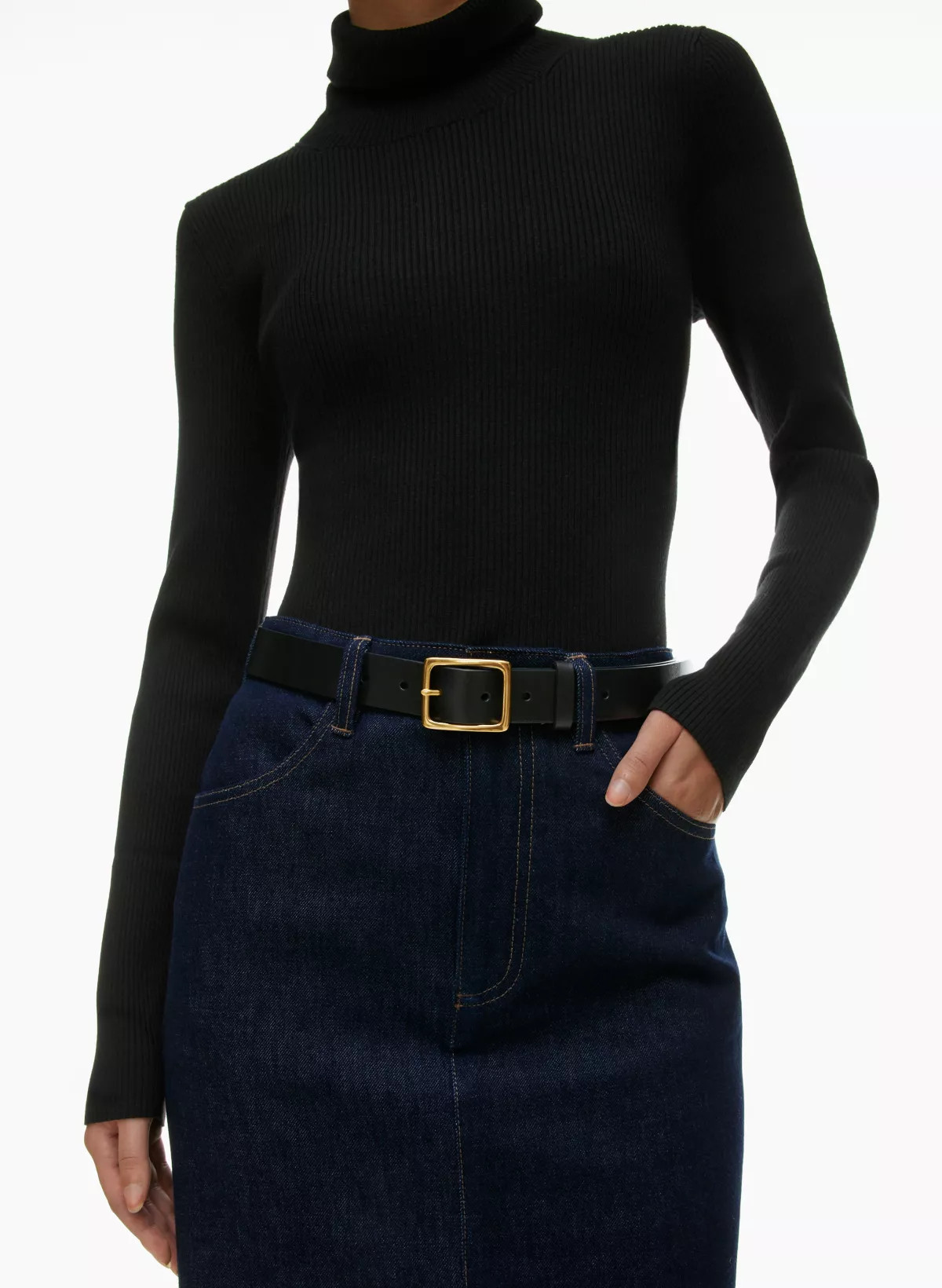 RECTANGLE LEATHER BELT | Aritzia
