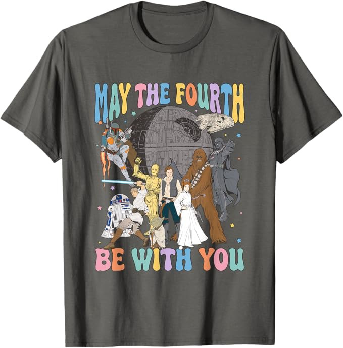 May The Fourth Be With You Vintage Color Logo T-Shirt | Amazon (US)