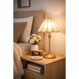 Home Decor Collection Capiz Scalloped Glass Table Lamp, Gold Finish, 19"H | Walmart (US)