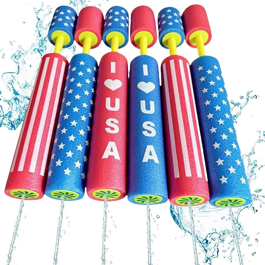 6 Pack Patriotic Water Blaster Foam Water Gun Pool Games for Kids Squirt Gun Summer Toys Water Sh... | Amazon (US)