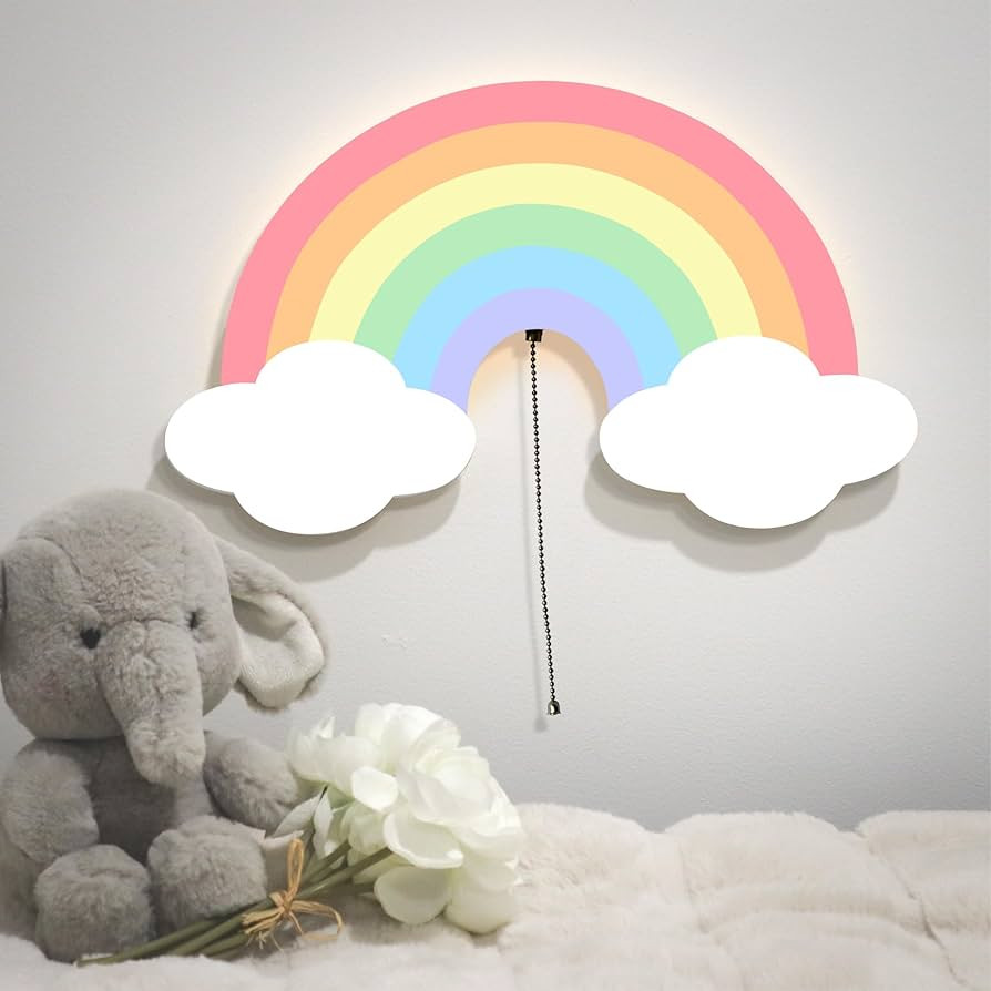 Rainbow Night Light for Kids - Floating Wall Night Lights for Nursery, Children's Bedroom, Batter... | Amazon (US)