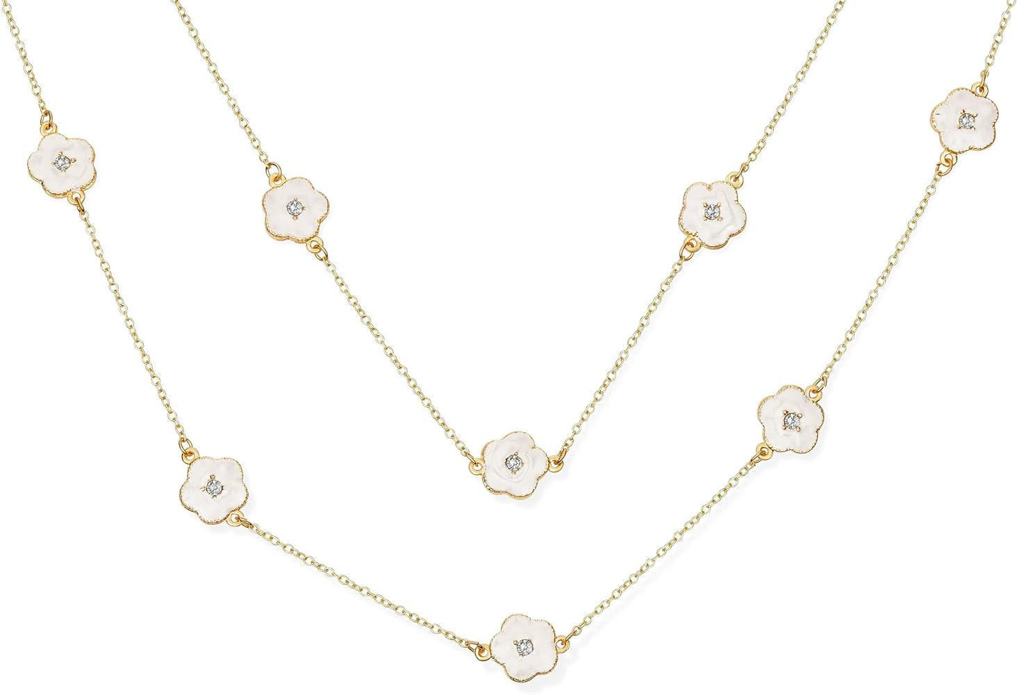 Bling Jewelry Fashion Black White Pink Aqua Orange Enamel Flower Long Wrap Layer 14K Gold Plated ... | Amazon (US)