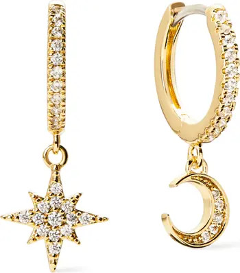 Crescent Moon Huggie Hoops - Celeste | Nordstrom