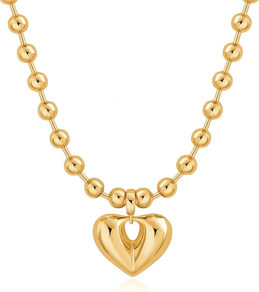 Aobei Pearl 18K Gold Plated Moon Star Lion Evil Eye Love Heart Cross Pendant Necklace Medallion P... | Amazon (US)