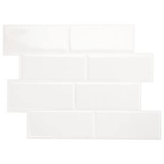 Metro Blanco White 11.56 in. x 8.38 in. Vinyl Peel and Stick Tile (3 sq. ft./4-pack) | The Home Depot