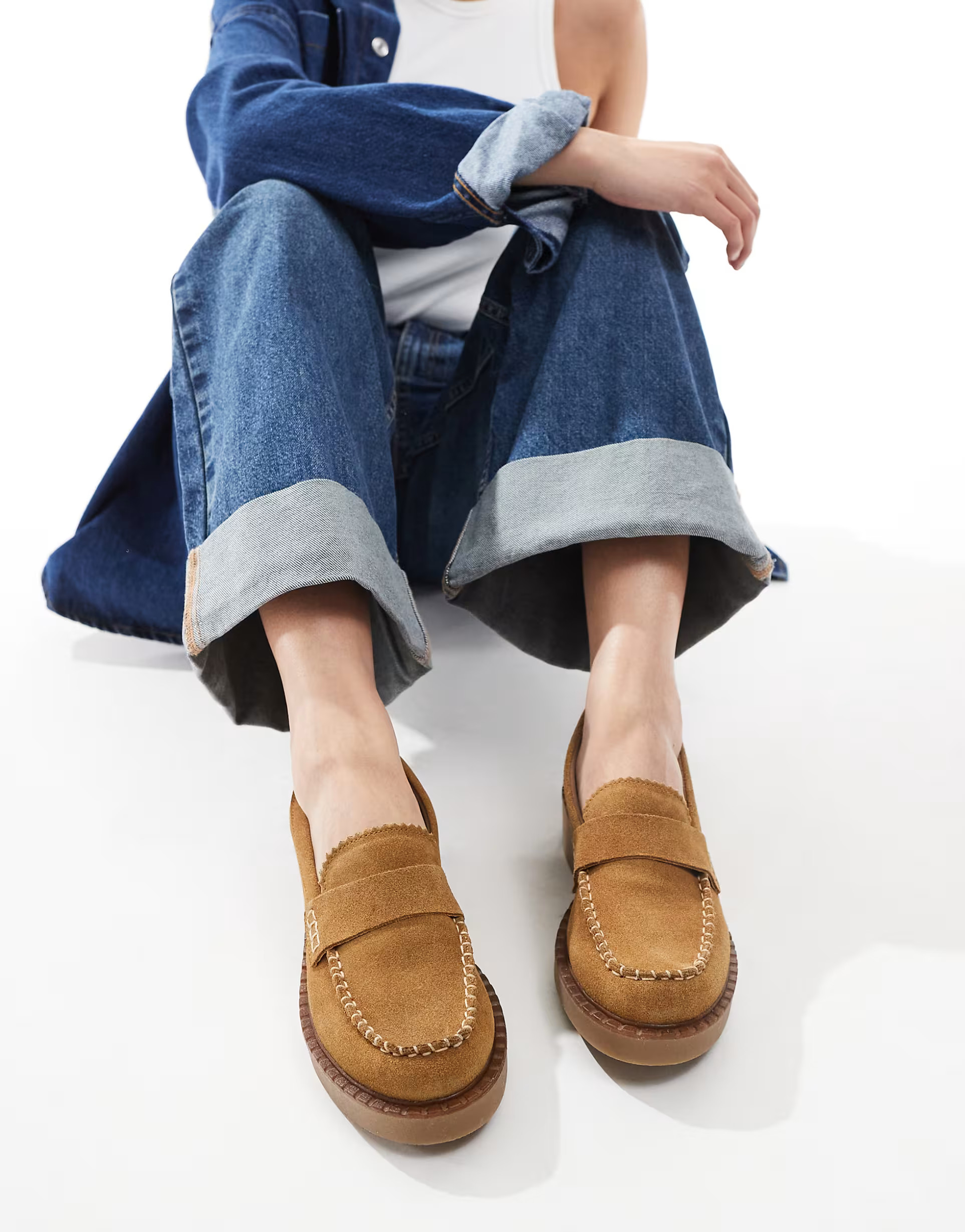 OFF THE HOOK ROMFORD loafer leather slip on casual shoes in cuoio | ASOS (Global)