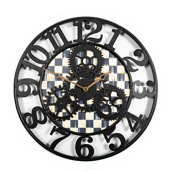 Courtly Check Farmhouse Wall Clock - Large | MacKenzie-Childs