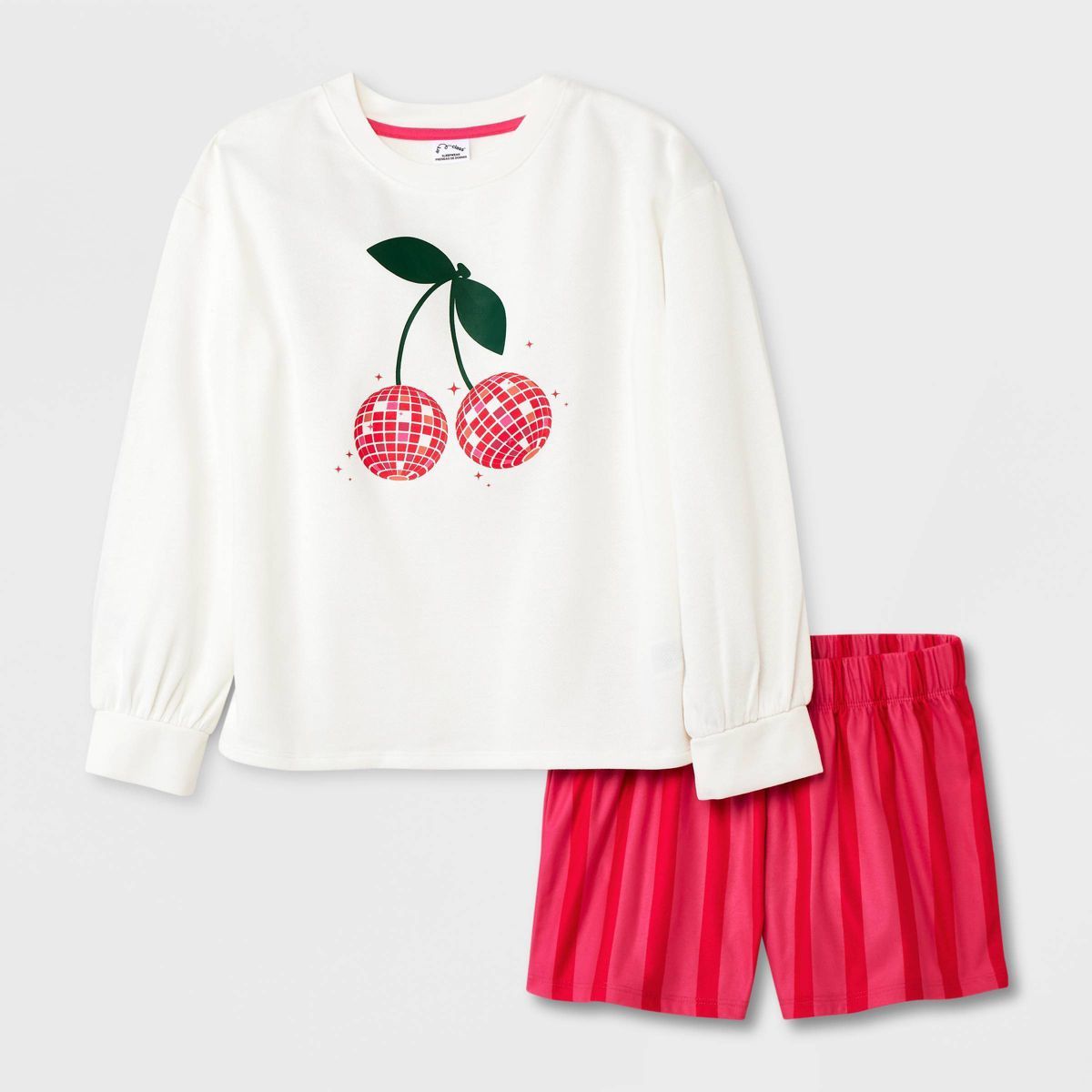 Girls' 2pc Full Sleeve Graphic Sweatshirt and Shorts Pajama Set - art class™ | Target
