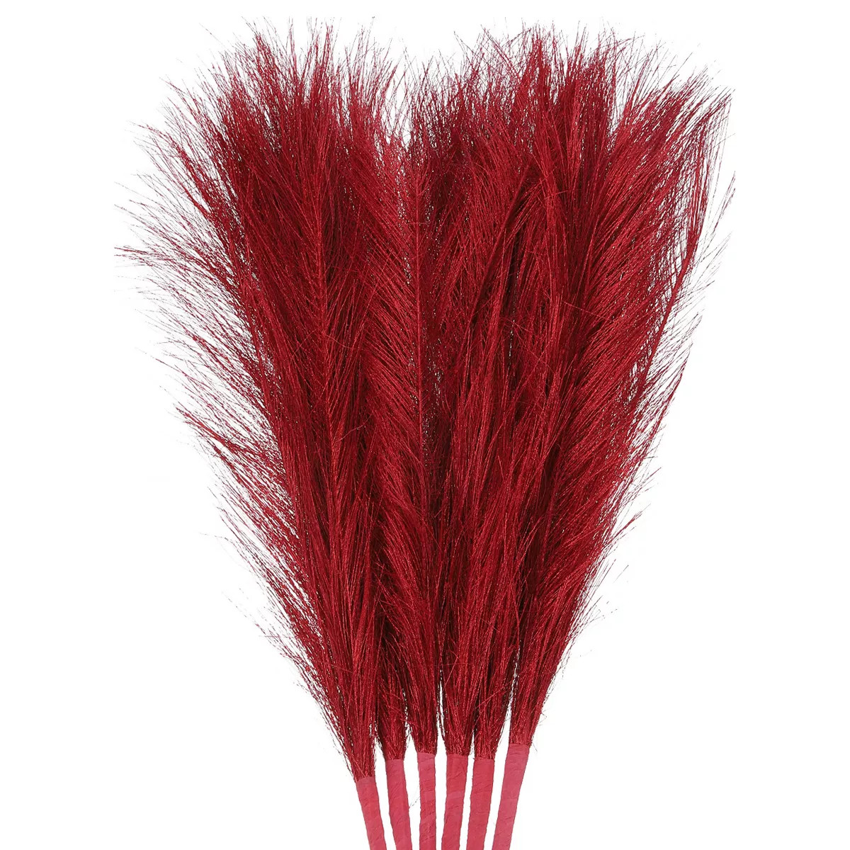 Unique Bargains Fake Artificial Fluffy Pampas Grass for Wedding Decoration Red 3 Pcs | Target
