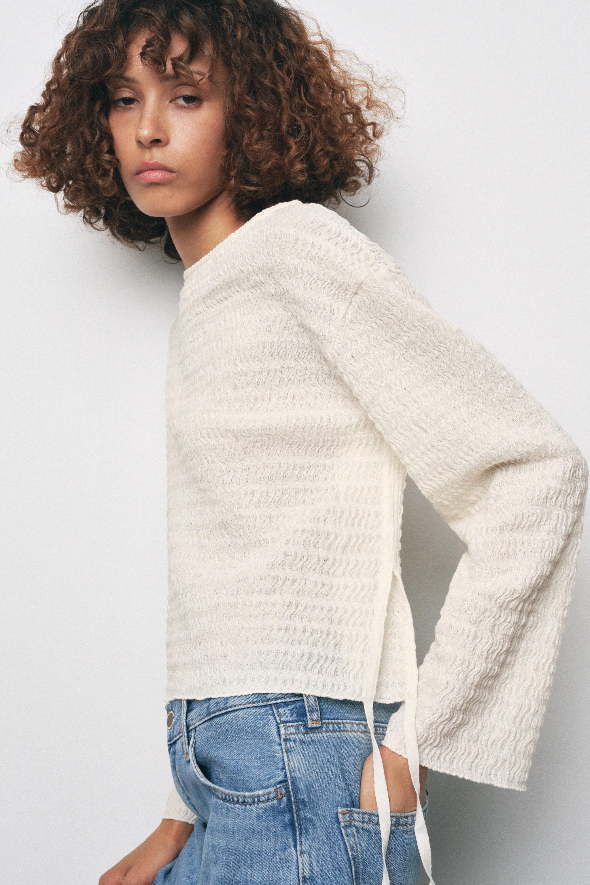 TEXTURED TIE TOP | Zara US