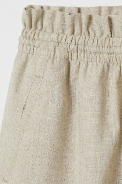 Linen-blend shorts High Waist | H&M (UK, MY, IN, SG, PH, TW, HK)