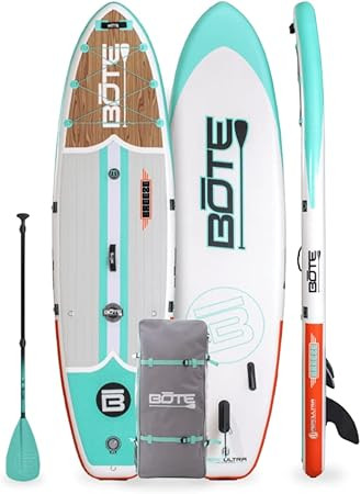 BOTE 11' FT 6" Breeze Aero Inflatable Stand Up Paddle Board, MAGNEPod Compatible Blow Up iSUP Gre... | Amazon (US)