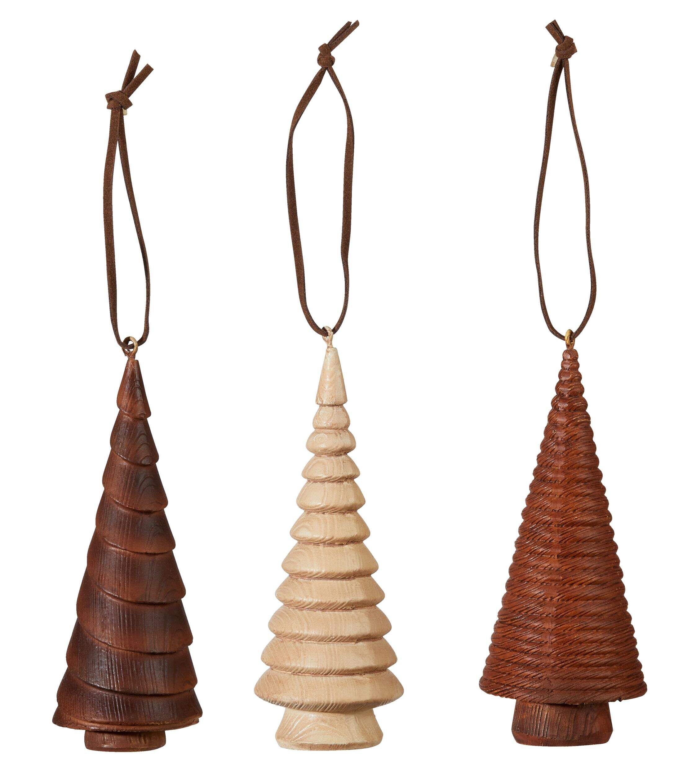 CANVAS Winter Garden Wood Tree Ornaments, Assorted Colours, 4.5-in, 3-pk | Canadian Tire