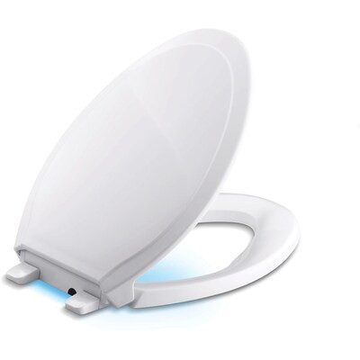 KOHLER Rutledge Nightlight White Elongated Slow-Close Toilet Seat Lowes.com | Lowe's