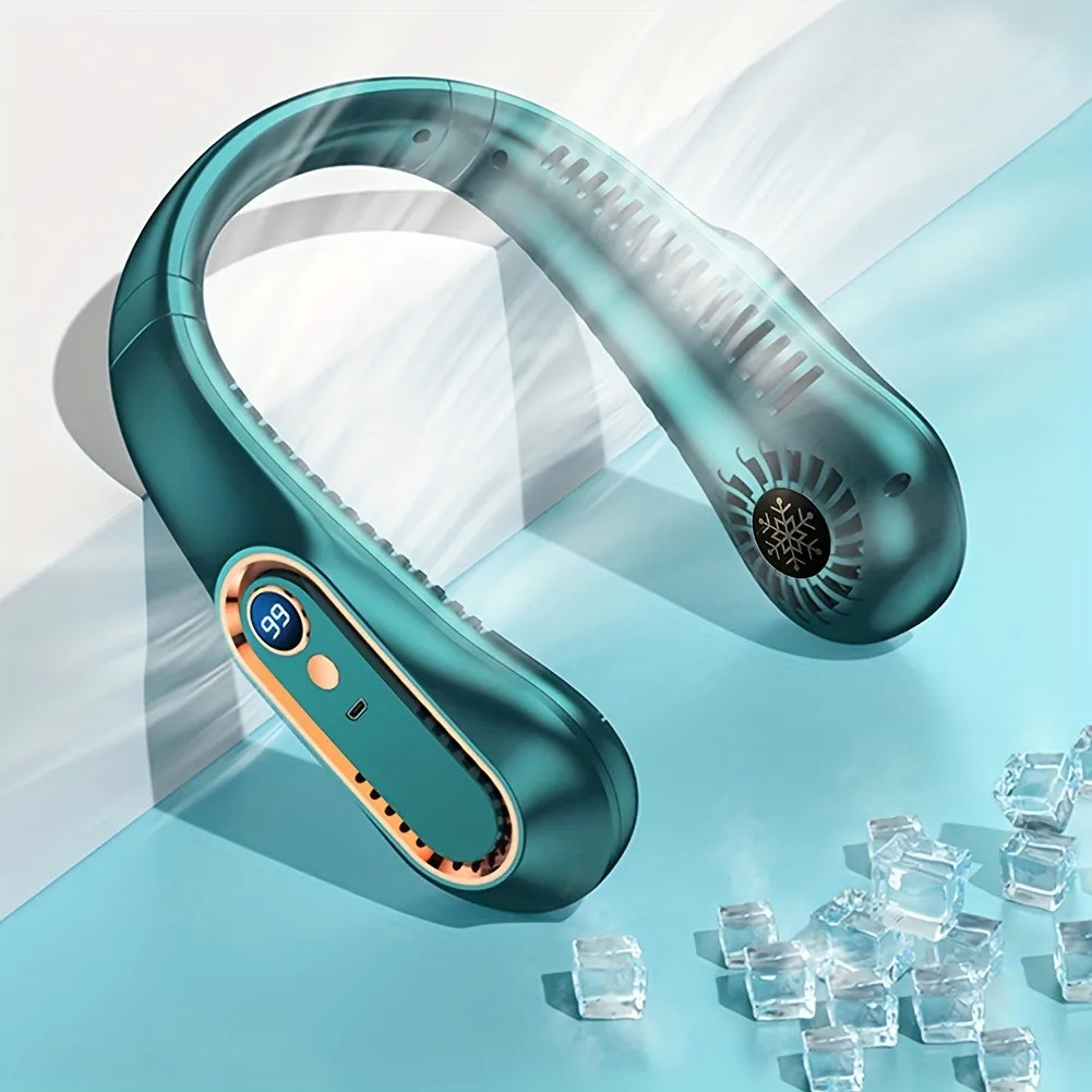 1pc 2023 Neck Fan USB Rechargeable Cooling Fan 5 Speed Adjustable Neck Cooler Digital Display Bla... | Temu Affiliate Program