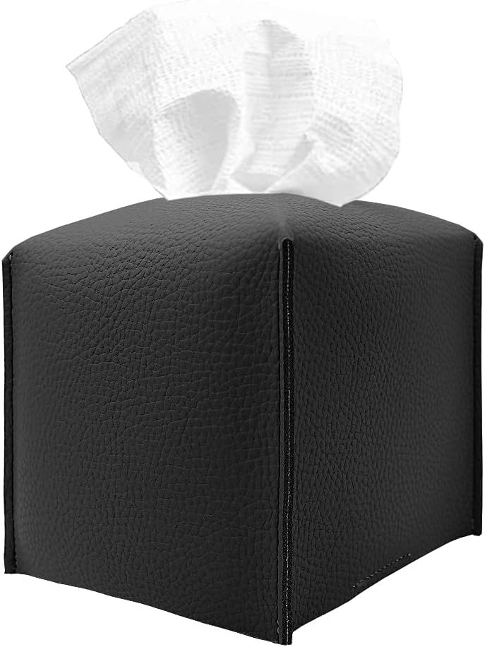 Tissue Box Cover, Modern PU Leather Square Tissue Box Holder Fashion Tissue Box Decorative Holder... | Amazon (US)