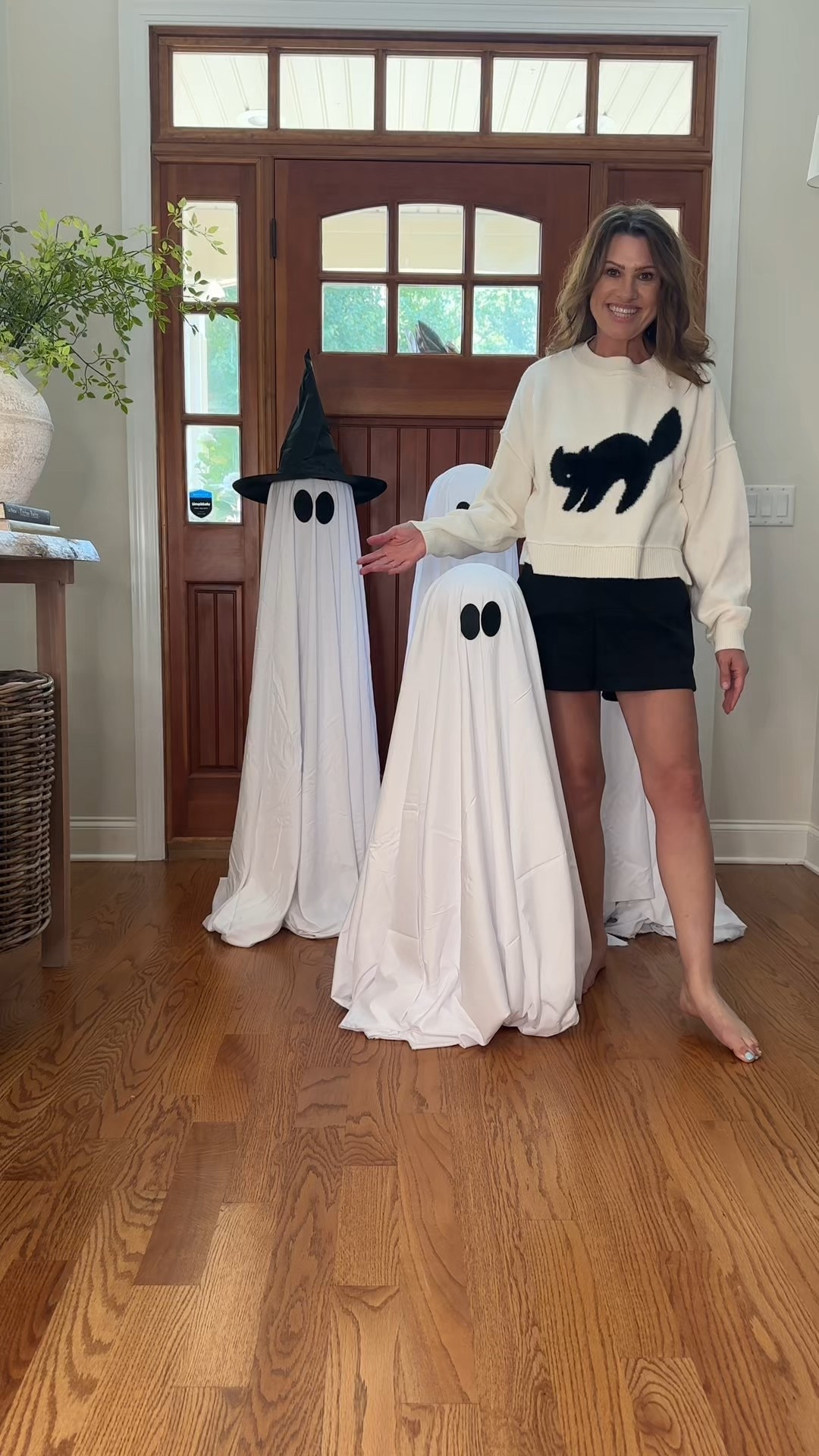I have two types of ghost here. One comes with witch hats and a remote. They are slightly more sturdy. The other ones easy to adjust and do not come with witch hats. Both are adorable! 
#ghost #halloween #amazon #seasonaldecor 

#LTKHome #LTKU #LTKSeasonal