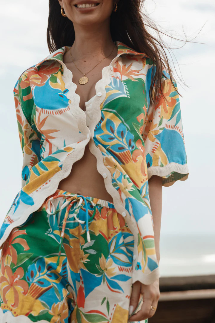 Harriet Button Down Top - Malta Print | Petal & Pup (US)