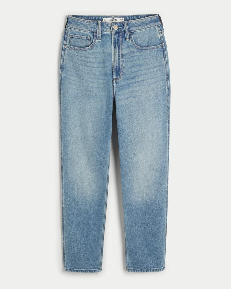 Women's Curvy Ultra High-Rise Medium Wash Mom Jeans from Hollister | Hollister (US)