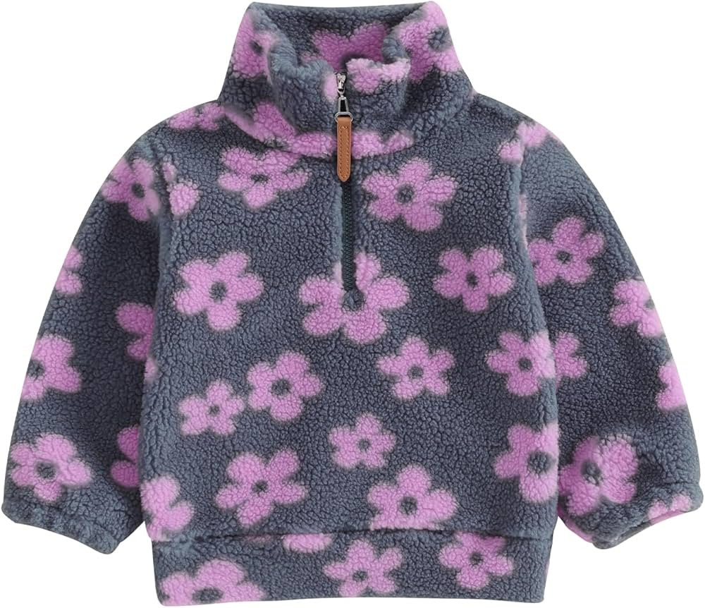 Karwuiio Unisex Baby Fleece Jacket Infant Boy Girl Fall Winter Clothes Stand Collar Zip Up Warm C... | Amazon (US)