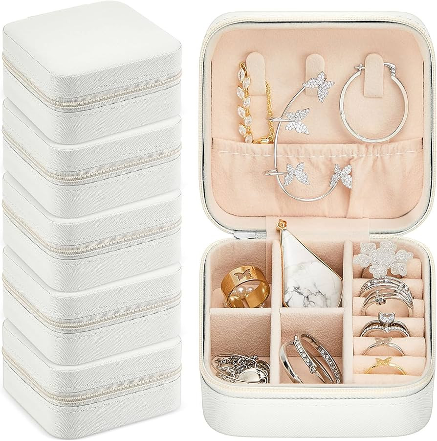 6 Pcs Travel Jewelry Case Jewelry Travel Organizer Small Jewelry Box Bridesmaid Gift Boxes Mini S... | Amazon (US)