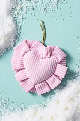 Gingham Heart Pillow Ornament | Anthropologie (US)