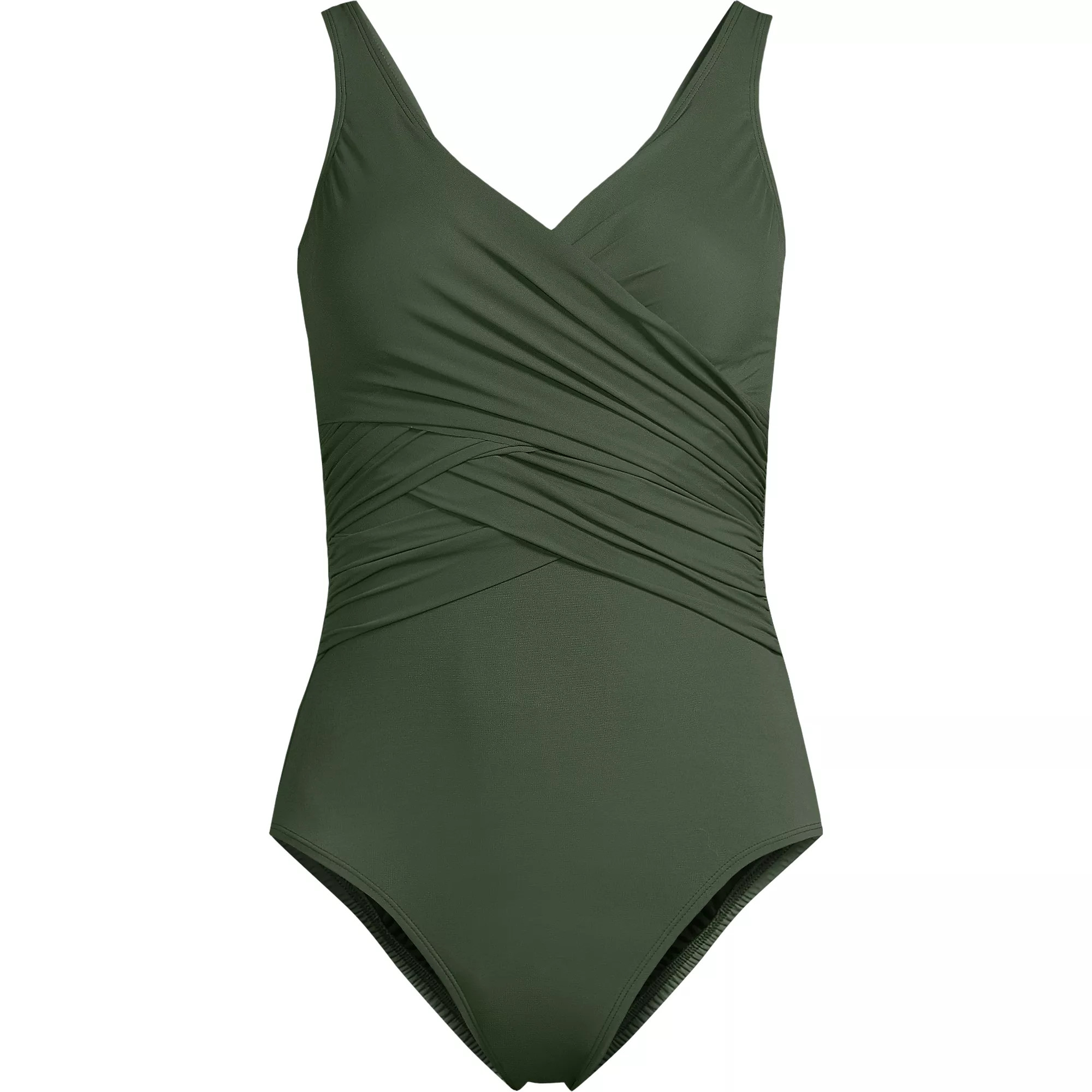 Women's New SlenderSuit Wrap One Piece Swimsuit | Lands' End (US)