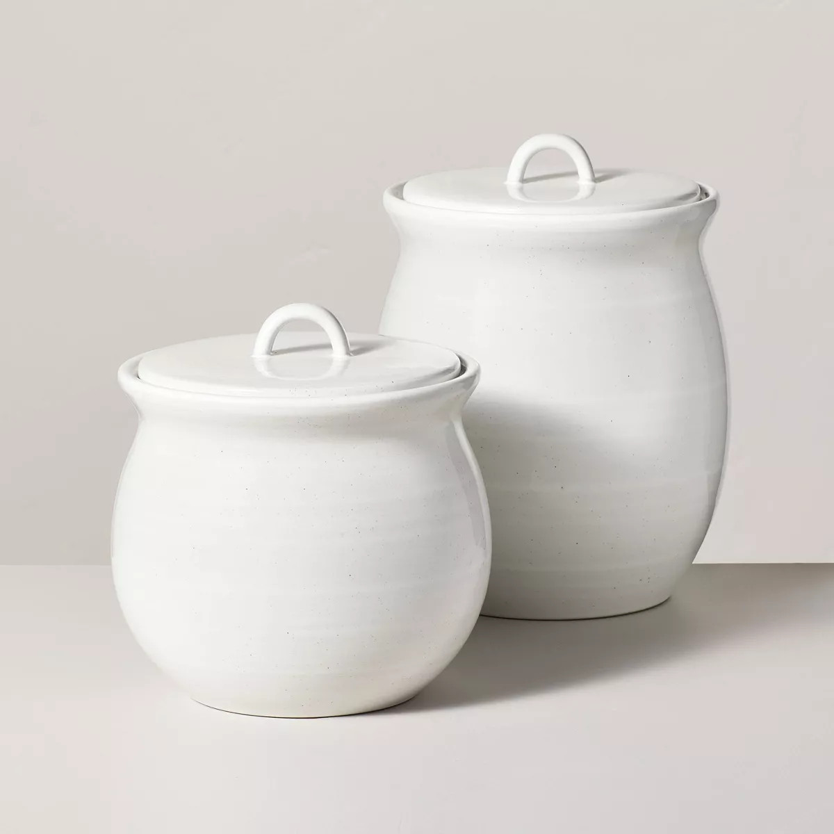 Flared Brim Stoneware Canister Vintage Cream - Hearth & Hand™ with Magnolia | Target