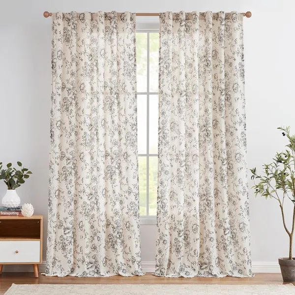 Neacsa Linen Semi-Sheer Curtain Pair | Wayfair North America