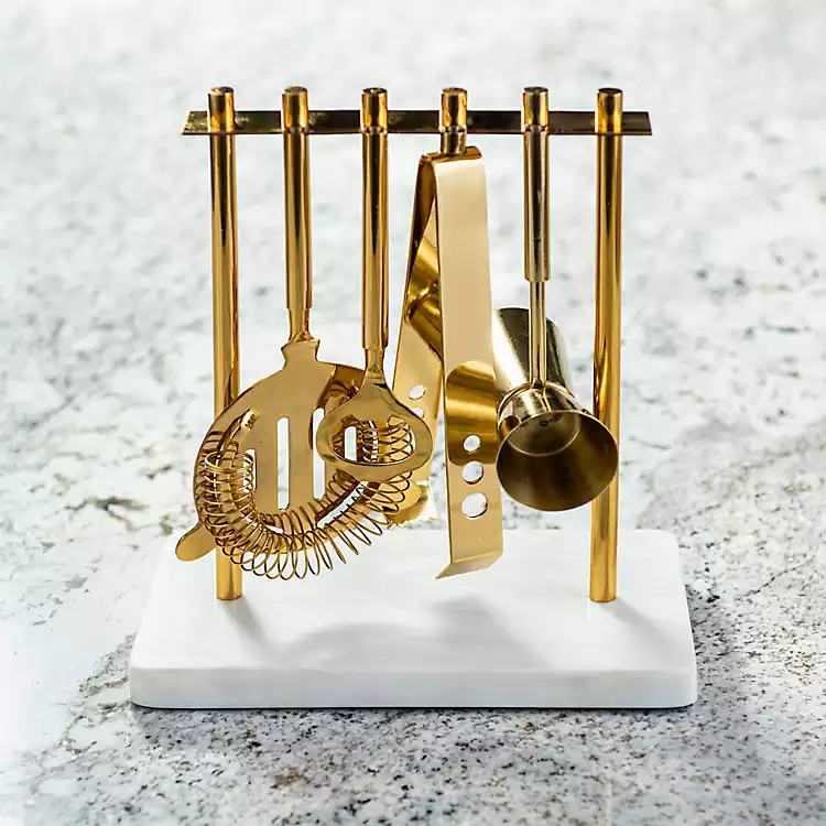 Brass 5-pc. Cocktail Bar Set | Kirkland's Home