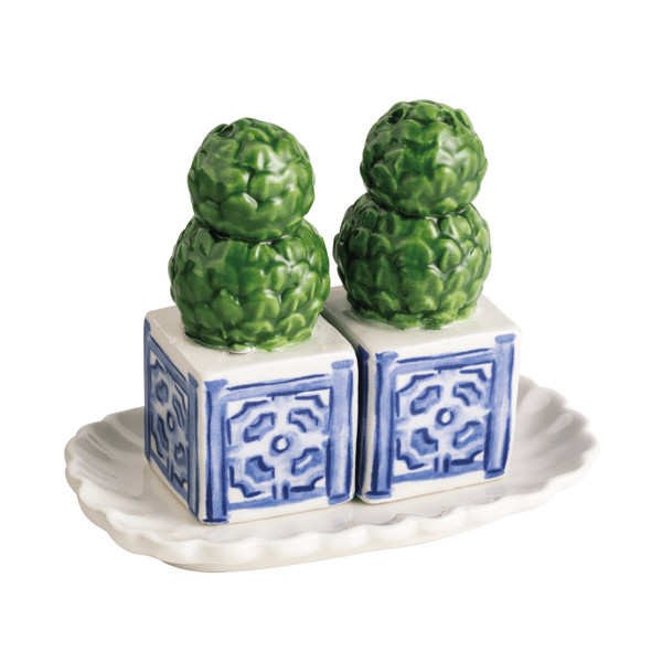 Mud Pie Topiary Salt And Pepper Set in Green | Dolomite | Mud Pie