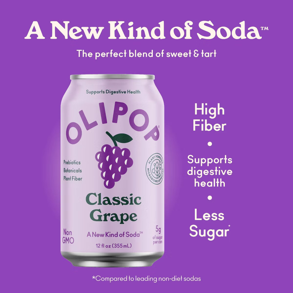 OLIPOP Classic Grape Soda - 12 fl oz can | Target