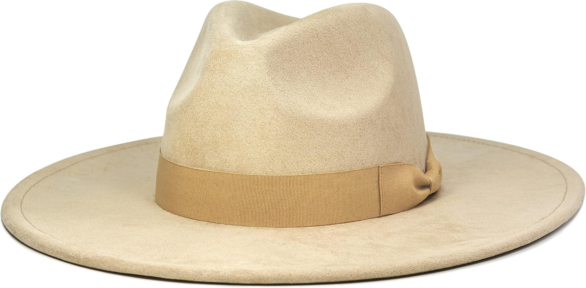 Big Wide Brim Fedora Hat for Women - Nashville Outfits Western Hats Women's Felt Panama Rancher H... | Amazon (US)
