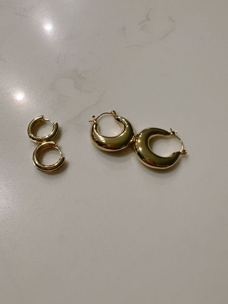 Chunky gold hoop earrings, got the little pair for free great quality 14k gold plated amazon finds #amazonfinds #goldhoops #earrings 

#LTKworkwear #LTKstyletip #LTKunder50