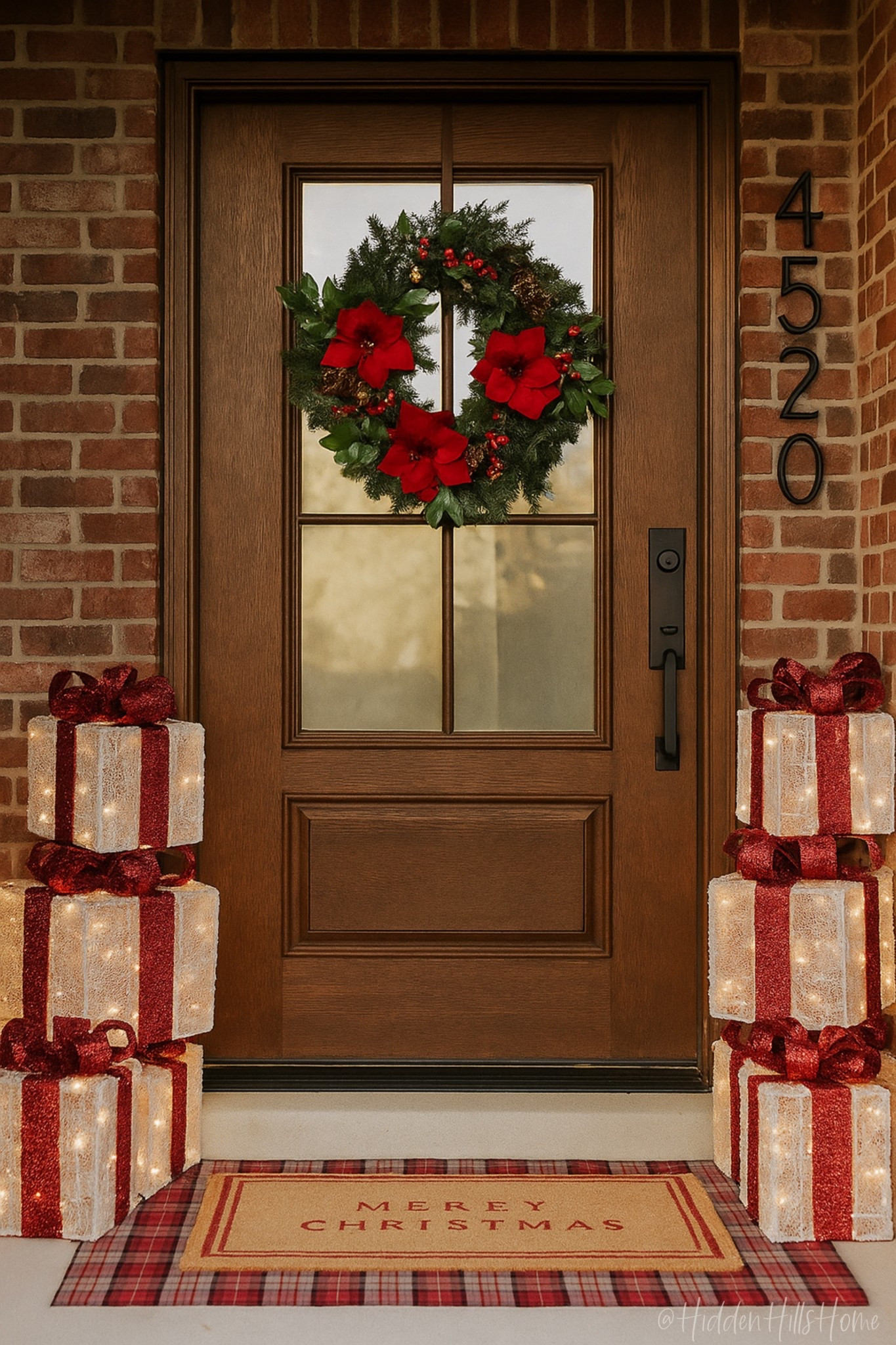 Holiday front porch decor, Christmas porch, Christmas decor, Holiday Wreath, Christmas Doormat, front door decor #Christmas #FrontPorch #holiday 

#LTKHome #LTKHoliday #LTKSaleAlert