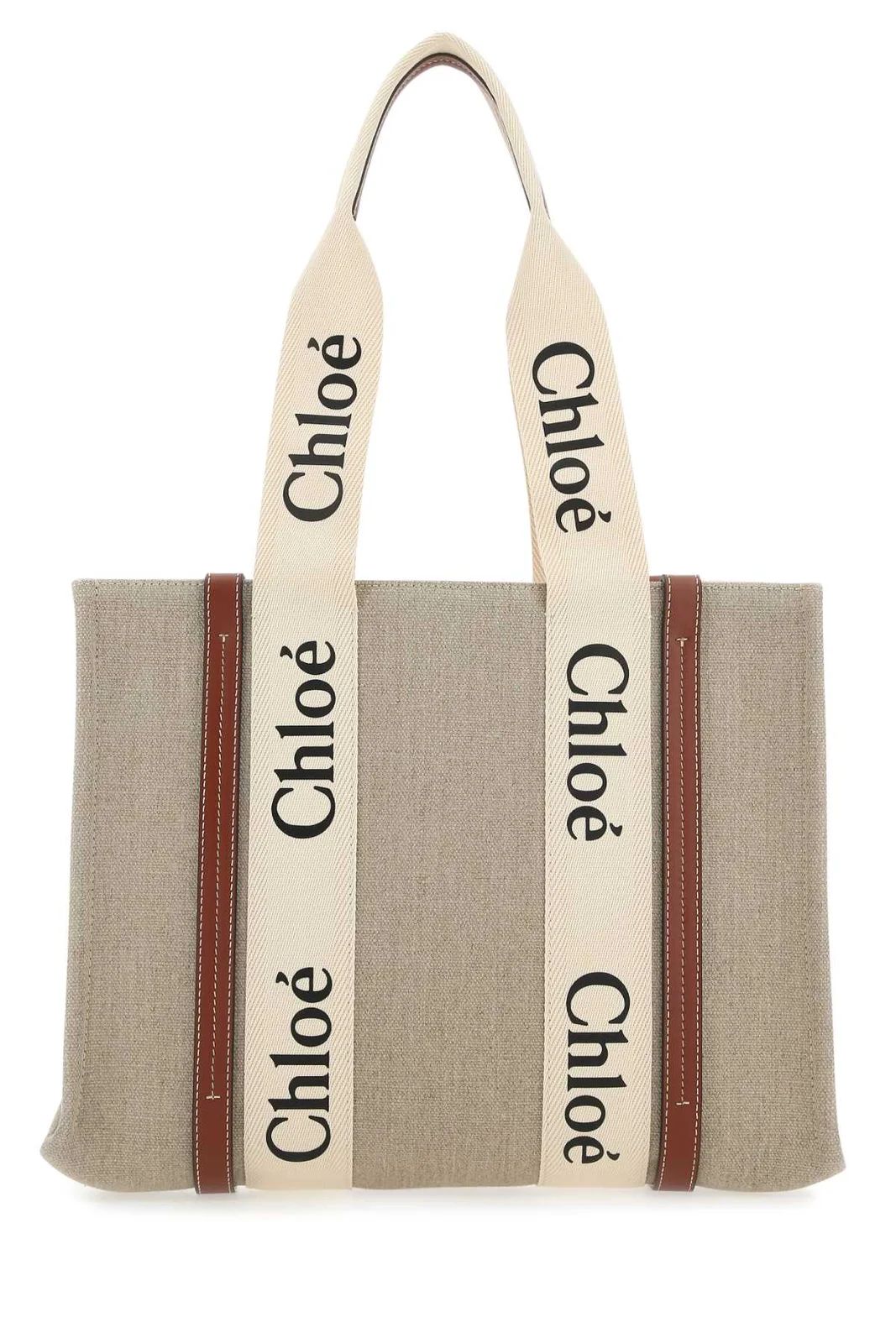 Chloé Woody Logo Printed Medium Tote Bag | Cettire Global