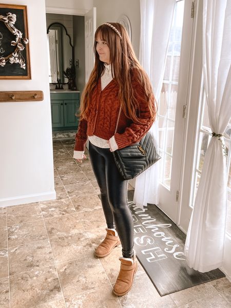 Stay at home mom outfit on the go

Comfy outfits, cardigan, faux leather leggings, mini Uggs, Ugg boots, cozy outfits, winter outfit, thermal

#LTKFind #LTKSeasonal #LTKunder50 #LTKsalealert

#LTKunder100