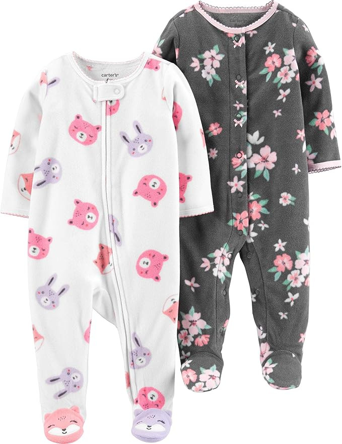 Carter's Girls' 2-Pack Microfleece Sleep and Play | Amazon (US)