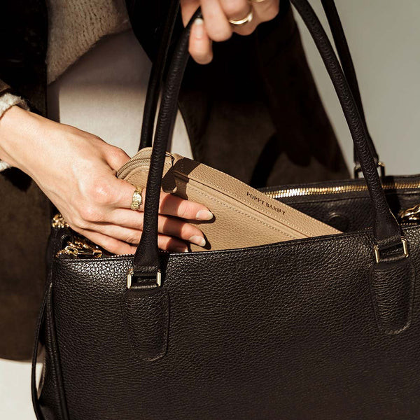 The Six Person Family Passport Holder Biscotti Pebble | Poppy Barley