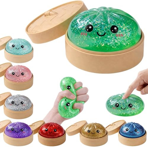 Glitter Dumpling Squishy Mystery Box Squeeze Toy, Easter Squishy Dumpling Fidget Toys for Adults, Stress Relief Sensory Toy(Green) | Amazon (US)