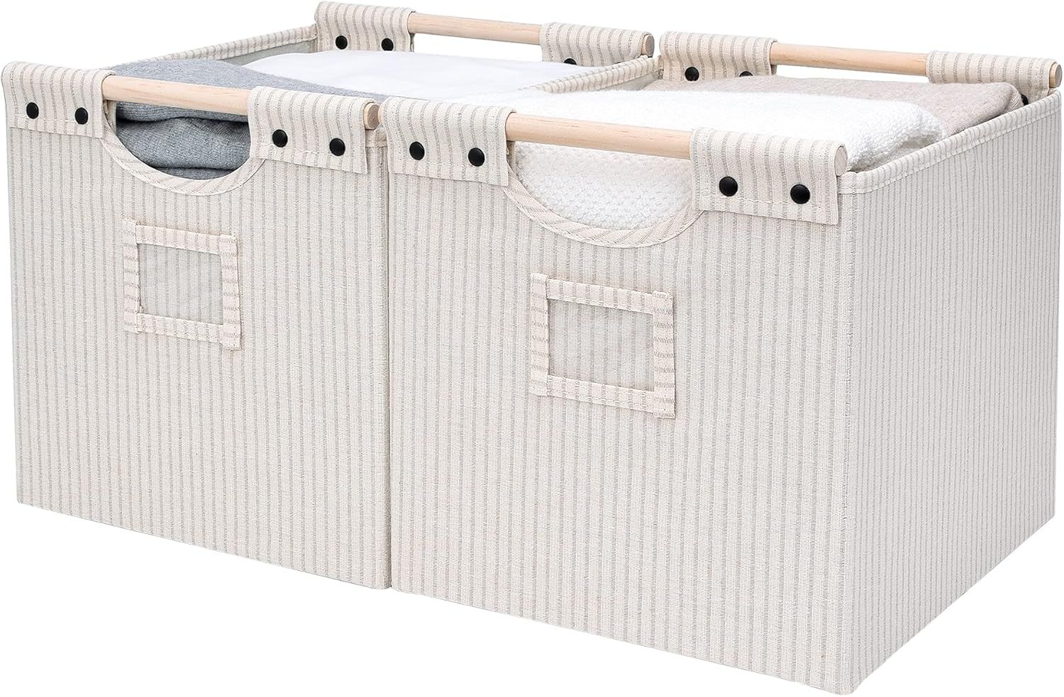 StorageWorks Closet Baskets, Decorative Storage Bins for Shelf, Collapsible Fabric Baskets with W... | Amazon (US)