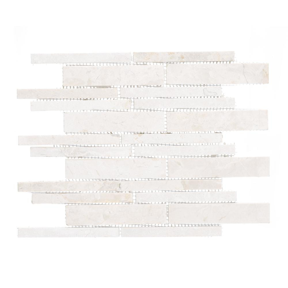 Jeffrey Court Stone Deck Fog White 10.875 in. x 11.875 in. x 10 mm Interlocking Textured Stone Wall  | The Home Depot
