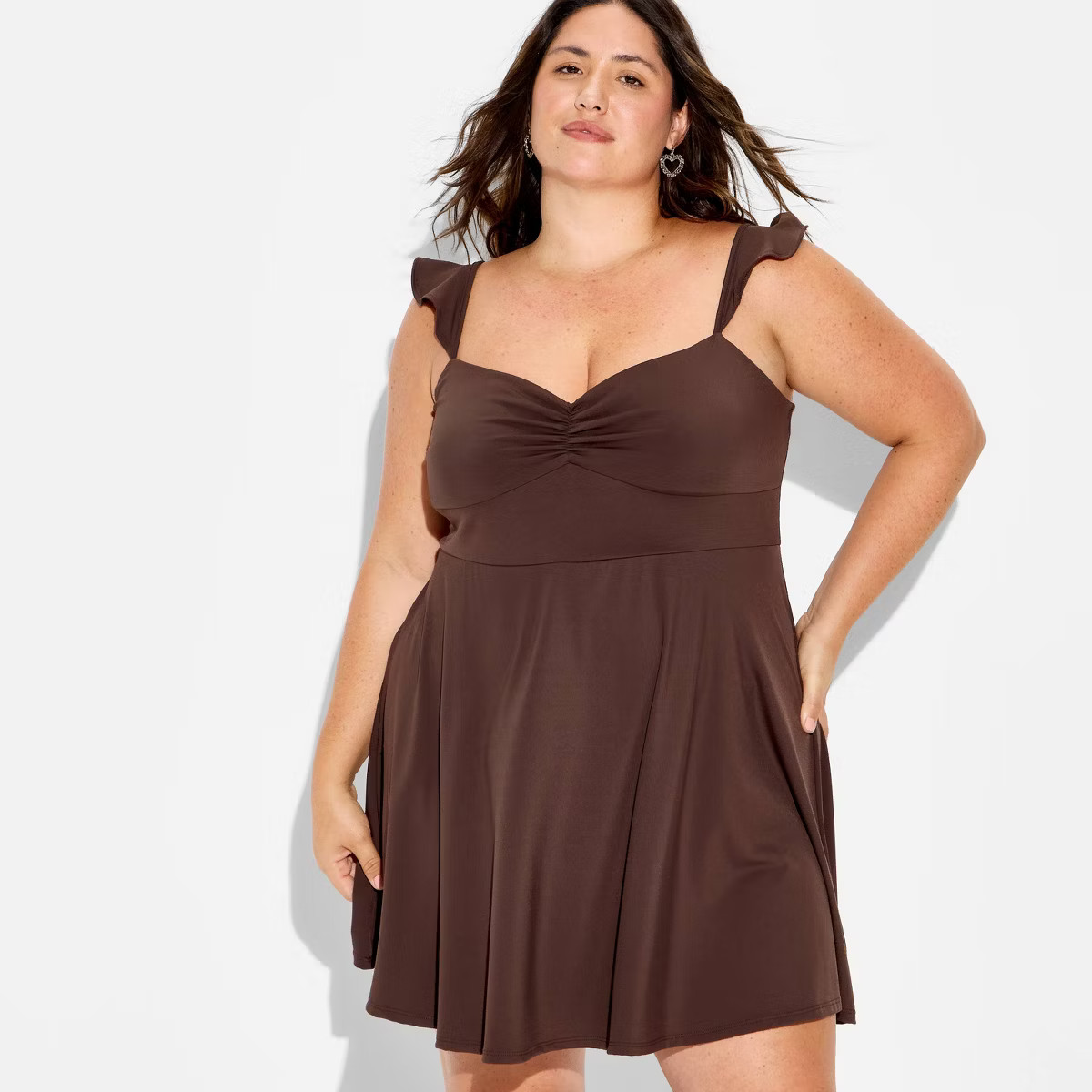 Women's Ruffle Flutter Sleeve Mini A-Line Dress - Wild Fable™ | Target