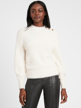 Fuzzy Puff-Sleeve Sweater | Banana Republic (US)