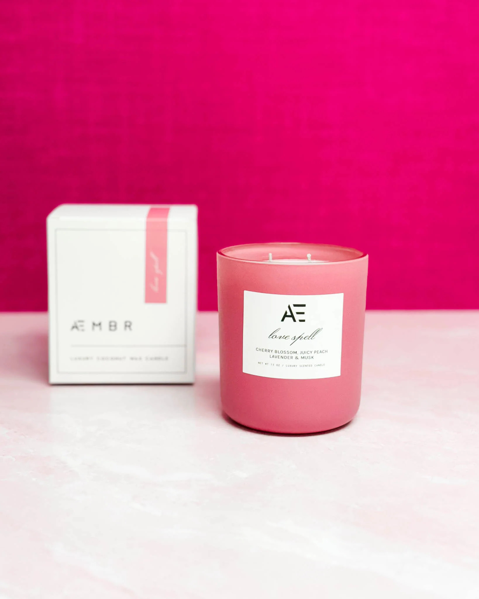 LOVE SPELL - 13 OZ Luxury Clean Non-Toxic Valentine's Day Candle Gift - AEMBR Candles | AEMBR