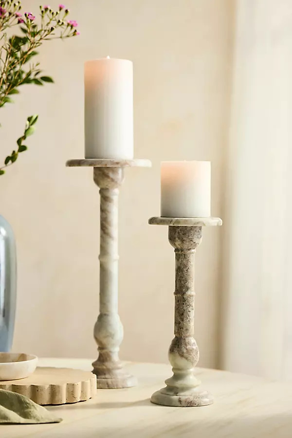 Toronto Marble Pillar Candle Holder, Size: Small at Terrain | Terrain